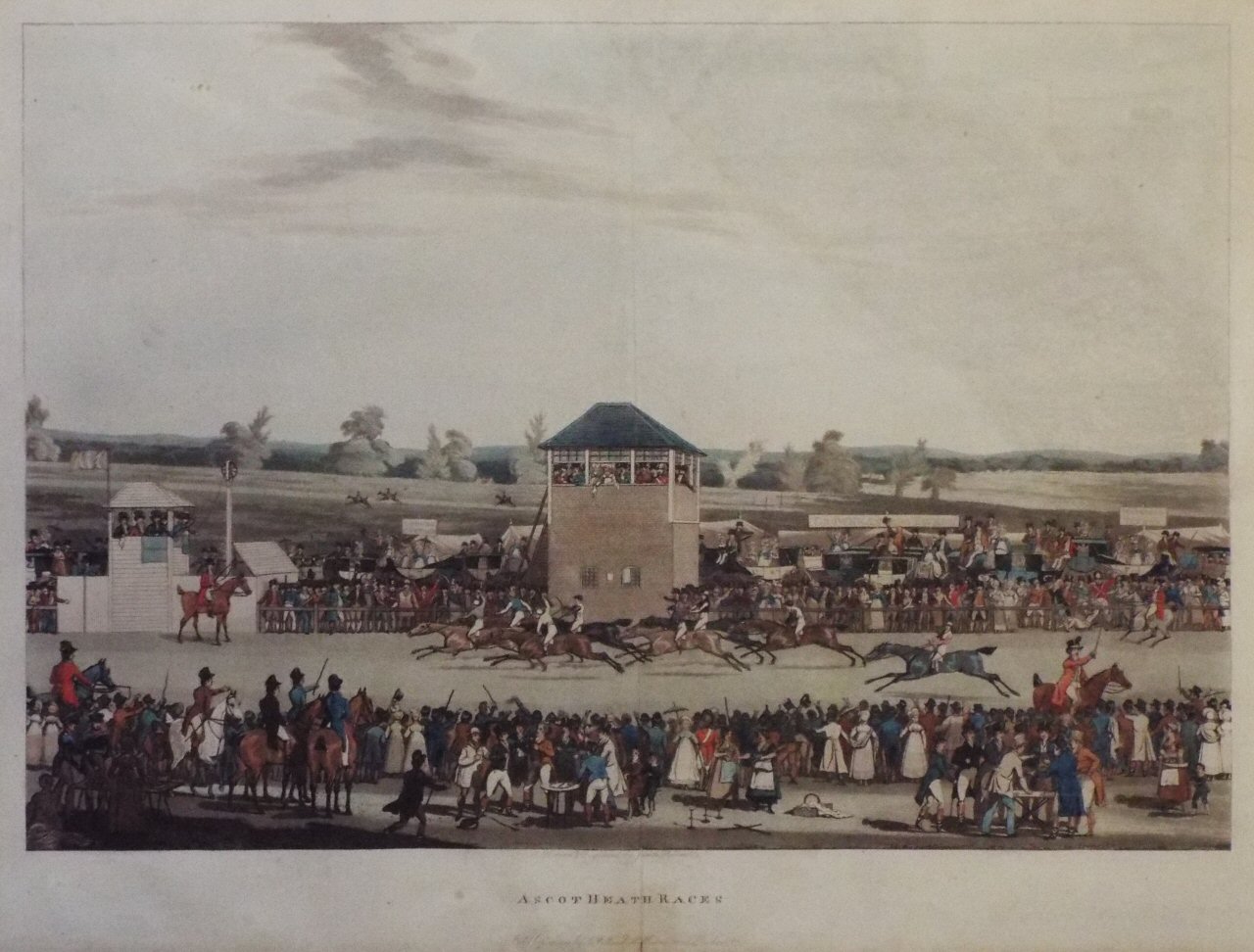 Aquatint - Ascot Heath Races. - Pollard